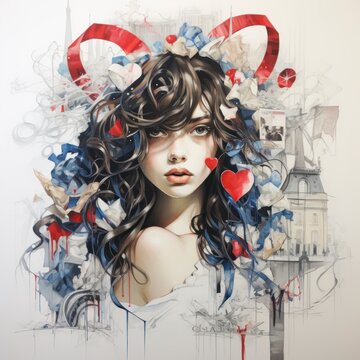 Paris love vector.