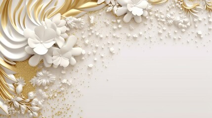 Obraz na płótnie Canvas Beautiful floral frame wedding invitation card template. abstract illustration Generative AI