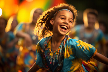 Obraz premium diverse Muslim youth around the world, depicting them engaged in cultural events, highlighting their aspirations, talents, and contributions. Generative AI