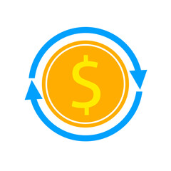 money circulation icon with trendy design