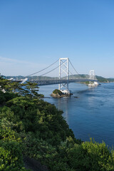 展望台から眺める大鳴門橋と鳴門海峡