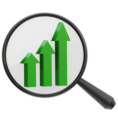 Graph icon. 3D render arrows.