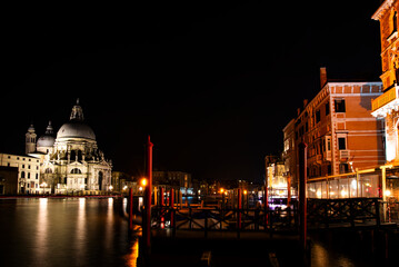 Fototapeta premium NIght scene in Venice Canal Grande