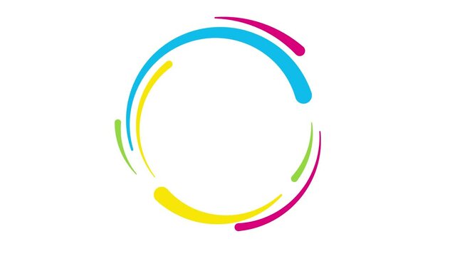Animated motion footage circle colorful