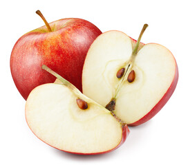 Red apple isolated on white background