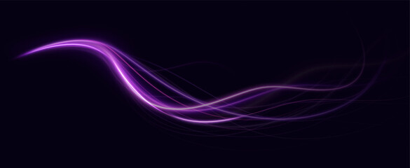 Naklejka premium neural network.Neon speed lines. Dynamic light motion traces. Light trace wave, trace line. 