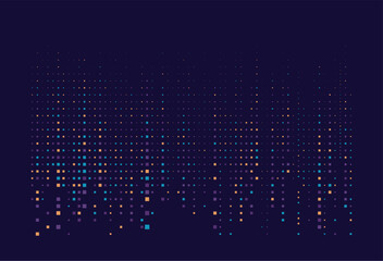 Pixel mosaic. Pixel decay illustration. Falling pixels. Abstract background.