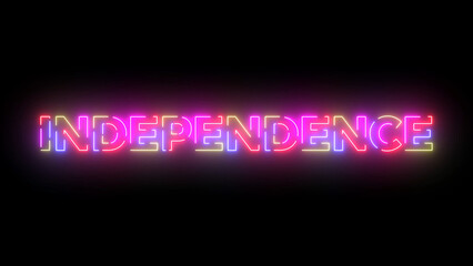 Independence colored text. Laser vintage effect