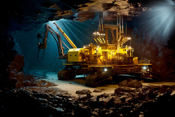 Fototapeta na wymiar deep sea mining of the ocean floor