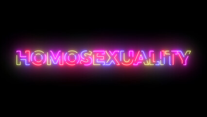 Homosexuality colored text. Laser vintage effect