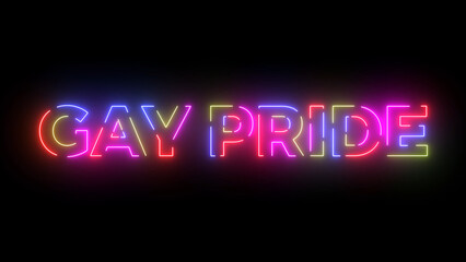 Gay pride colored text. Laser vintage effect