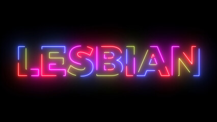 Lesbian colored text. Laser vintage effect