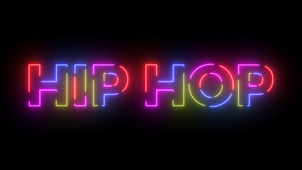 Hip hop colored text. Laser vintage effect