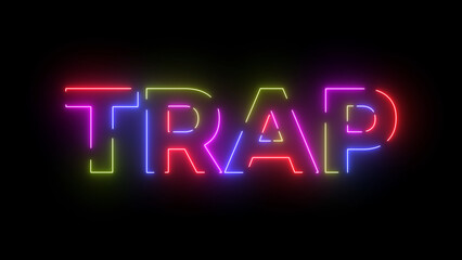 Trap colored text. Laser vintage effect