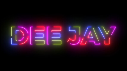 Dee jay colored text. Laser vintage effect