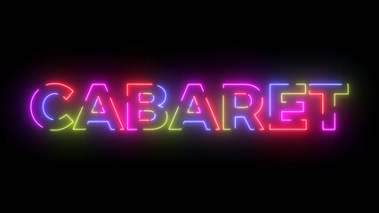 Cabaret colored text. Laser vintage effect