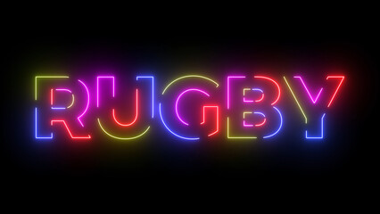 Rugby colored text. Laser vintage effect
