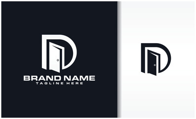 Letter d with door logo design
