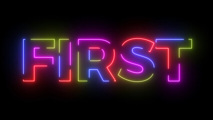 First colored text. Laser vintage effect