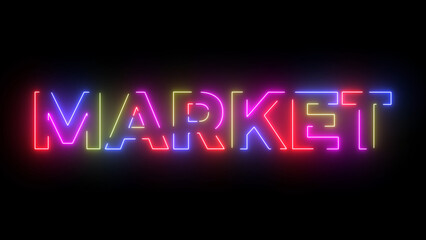 Market colored text. Laser vintage effect