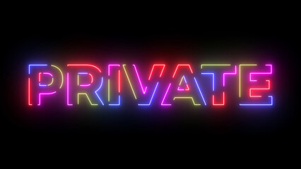 Private colored text. Laser vintage effect