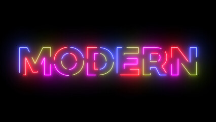 Modern colored text. Laser vintage effect