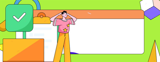 Business people working in flat vector concept operation hand drawn illustration
