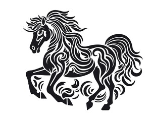 Tattoo Print Ink horse steed fire patterns flame