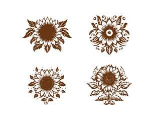 Sunflower seeds oil healing pattern tattoo printing