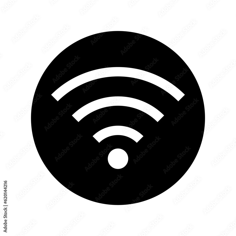 Aufkleber wifi black icon. internet connection symbol. modern icon for apps and websites. vector illustration 