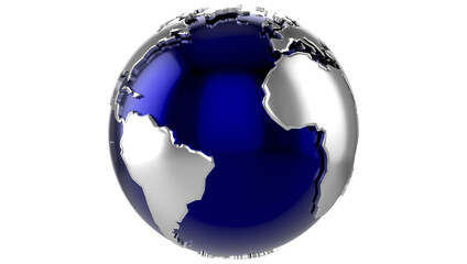 3d Globe on transparent background