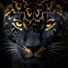 Crédence de cuisine en verre imprimé Léopard jaguar looking dangerous