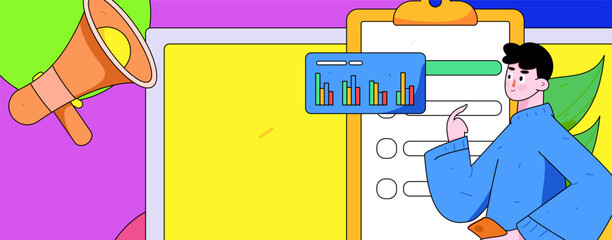 Business people working in flat vector concept operation hand drawn illustration
