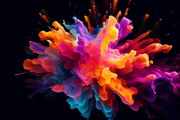 Obraz premium Illustration of a colorful substance floating through the air, created by generative AI