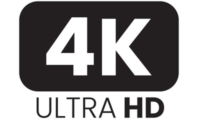 4K sign on transparent background 