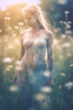 Eir, a norse, scandinavian pagan goddess or valkyrie associated with medical skill. Generative AI image.