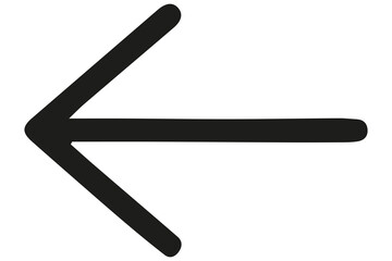 black arrow sign on transparent background