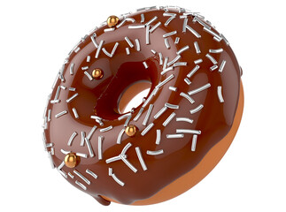 donut with sprinkles on transparent background