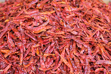 
Dried Red Hot Peppers background.