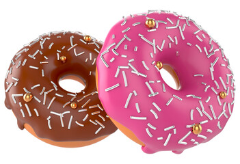 donut with sprinkles on transparent background