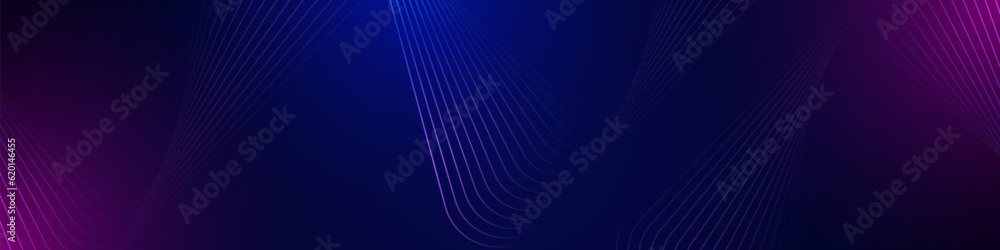 Poster abstract blue and purple gradient background with glowing geometric lines. modern shiny triangle lin