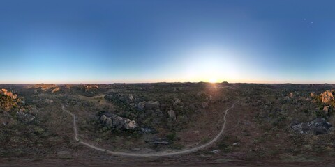 Beautiful 360 landscape view in Matopos National Park