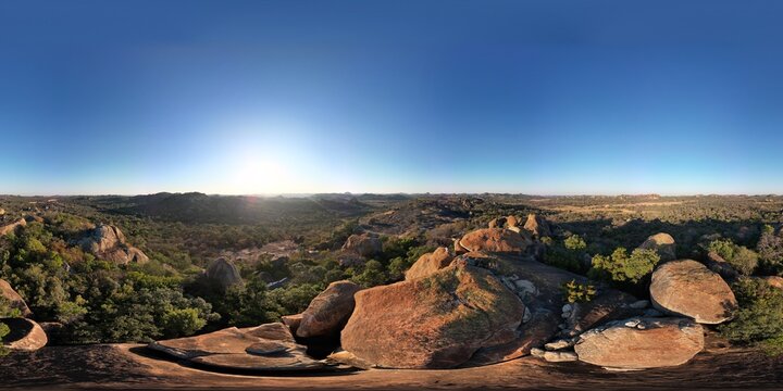 Beautiful 360 landscape view in Matopos National Park