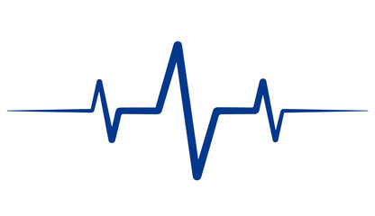 heart beat cardiogram on transparent background - obrazy, fototapety, plakaty