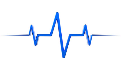 heart beat cardiogram on transparent background