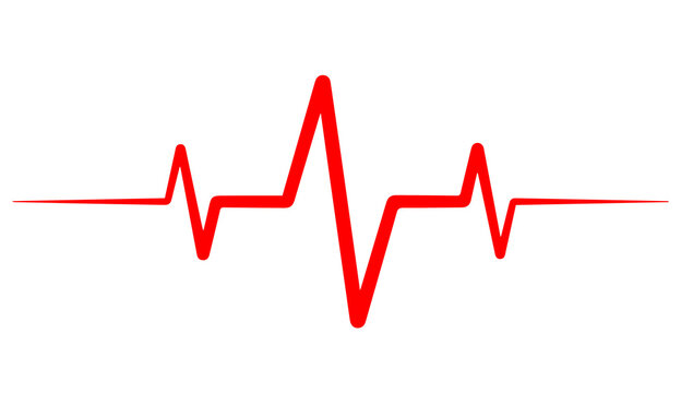 heart beat cardiogram on transparent background