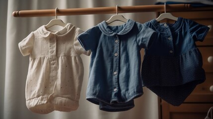 Babies clothes background. Generative AI