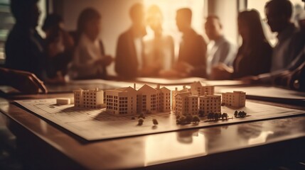 Business meetings about building. Generative AI