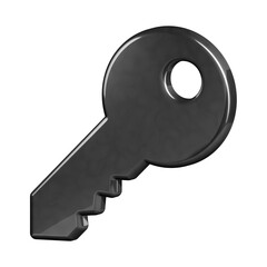 This is a beautifully designed 3D key icon with a beautiful metallic texture.