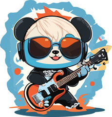 Panda playing guitar - Ai generated